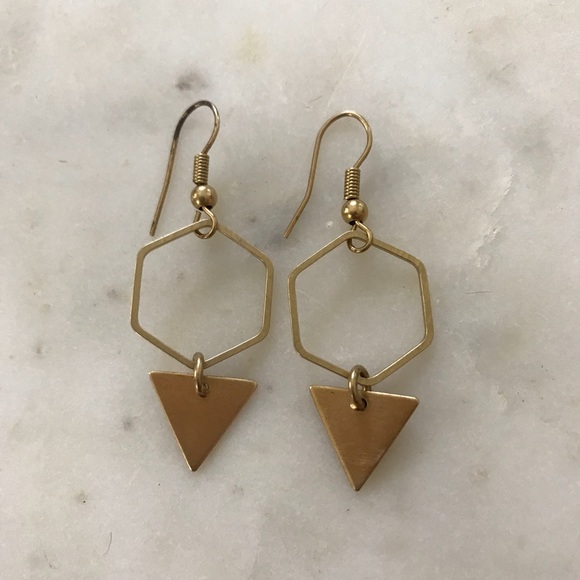 alwaysafternoon Jewelry - Brass minimalist earrings